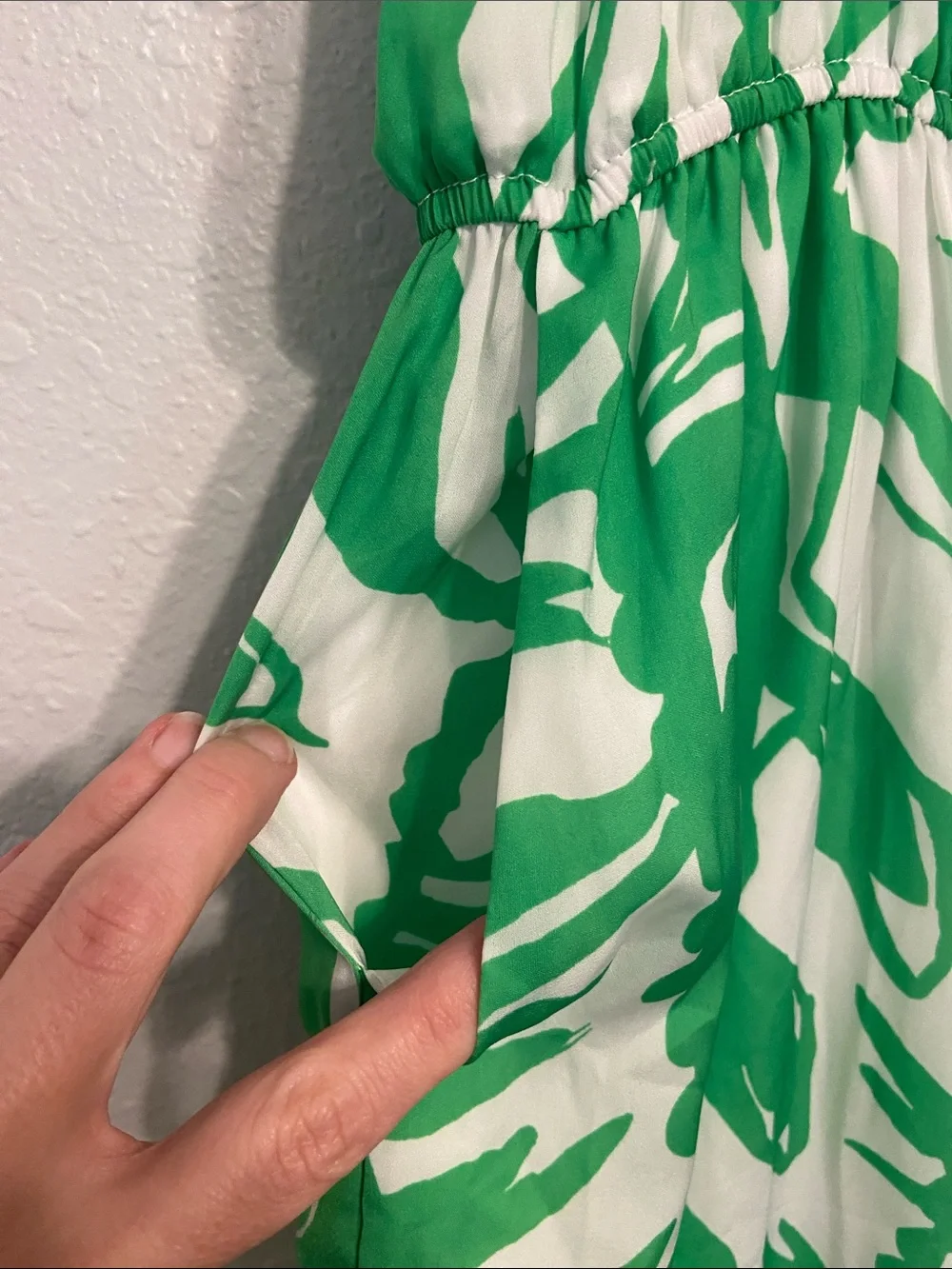Lilly Pulitzer for Target Green & White Botanical Print Wide Leg Jumpsuit Sz L